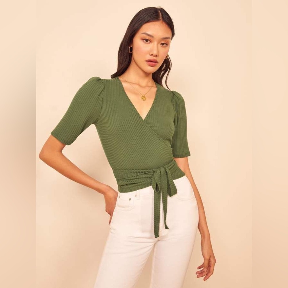 Reformation wrap top